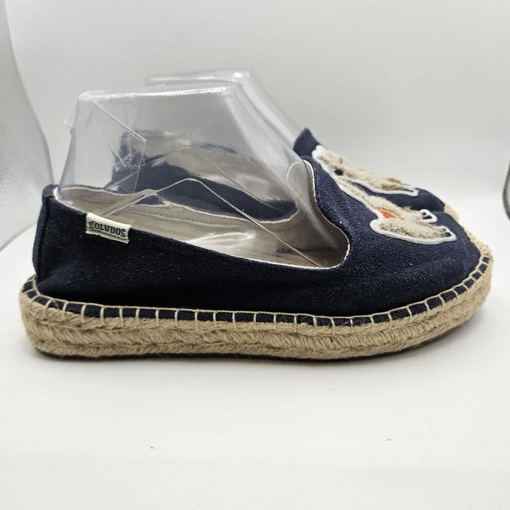 Soludos Womens Llama Espadrille Flats Animal Quirky Summer Vacation Nerdy Sz 7.5